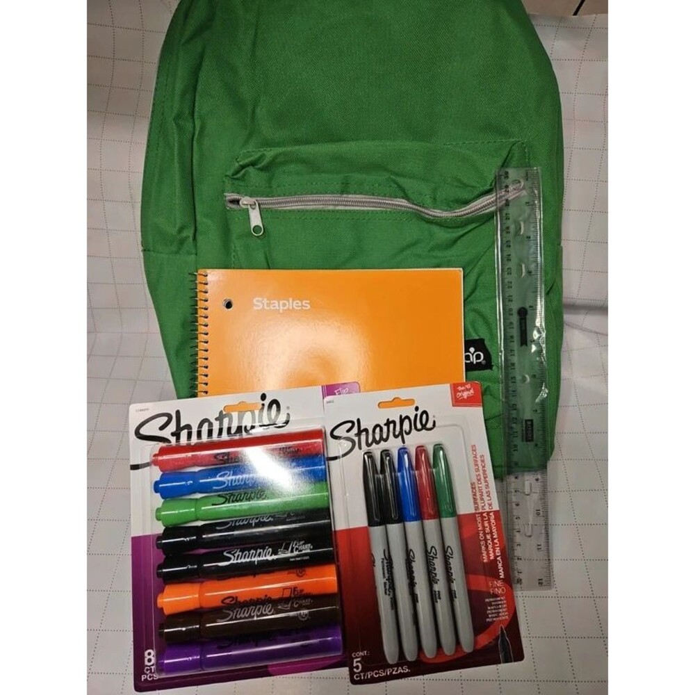 Green Bookbag with Extras!